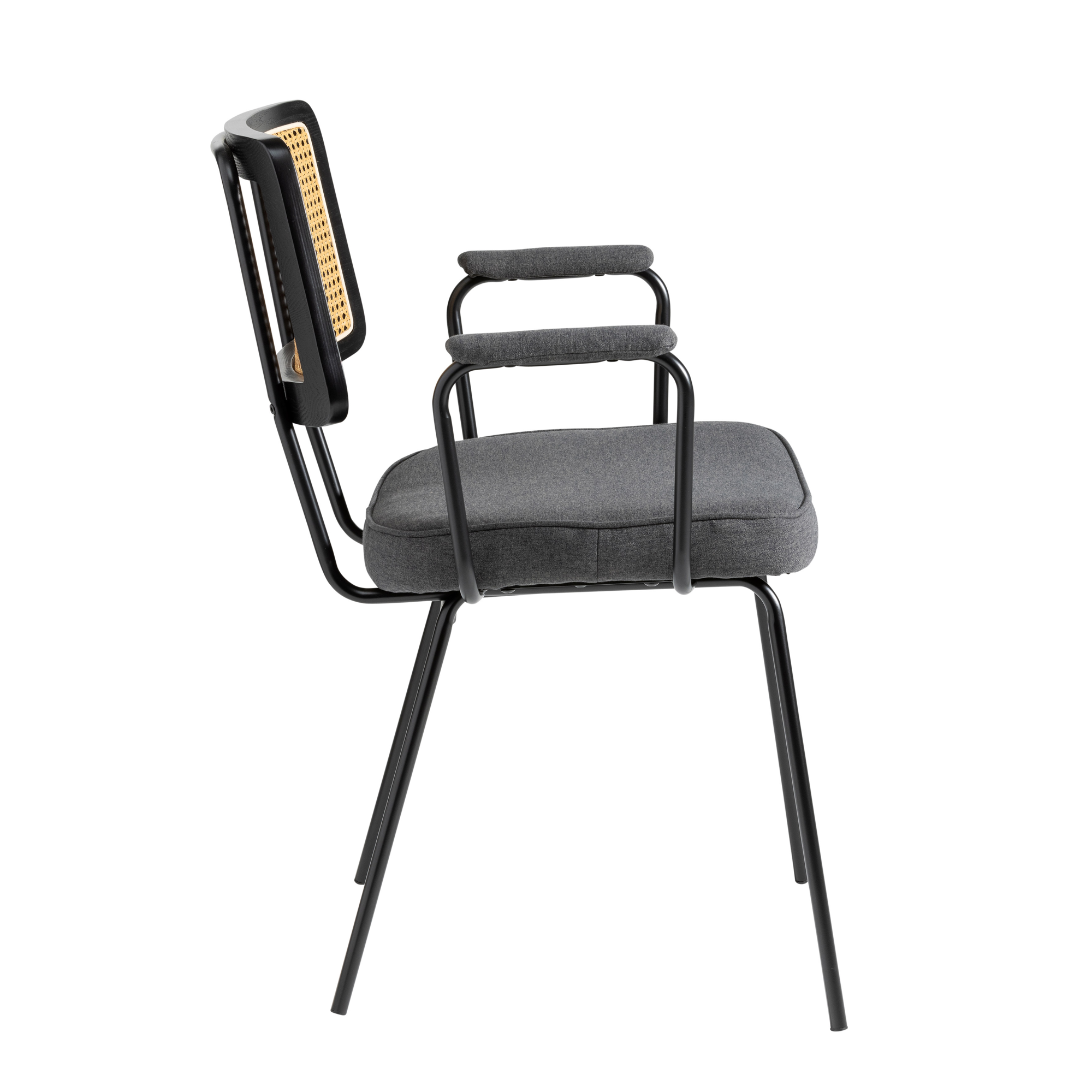 Lodge Living armstoel Kim wicker  stof PKB antraciet