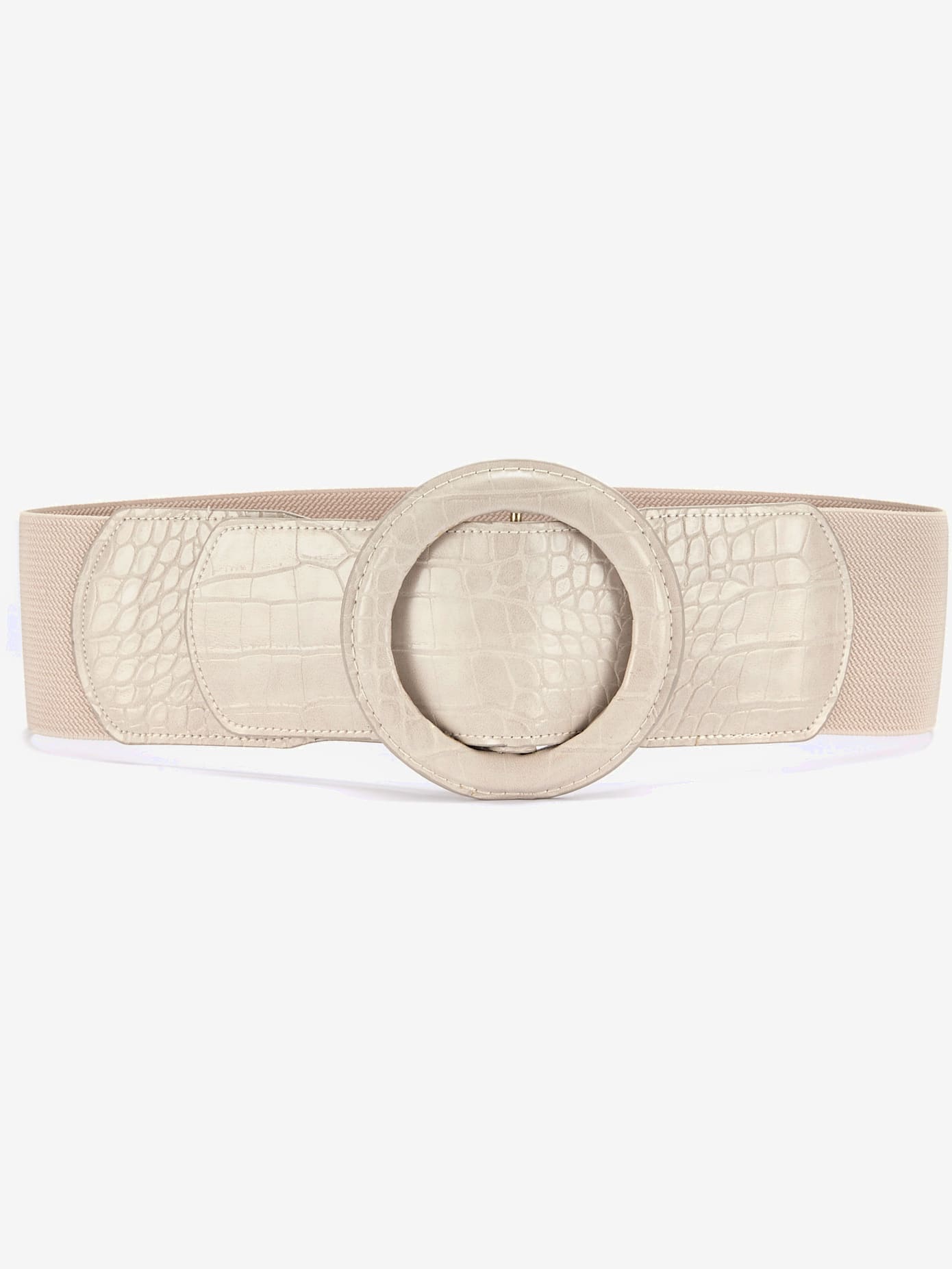 Ceinture imitation croco avec fermoir en anneau ton sur ton