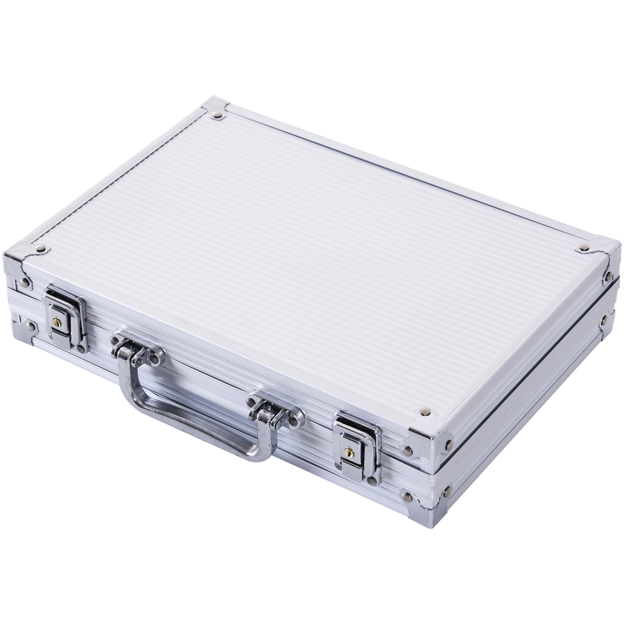 HOMCOM Pokerkoffer mit 200 Chips silber