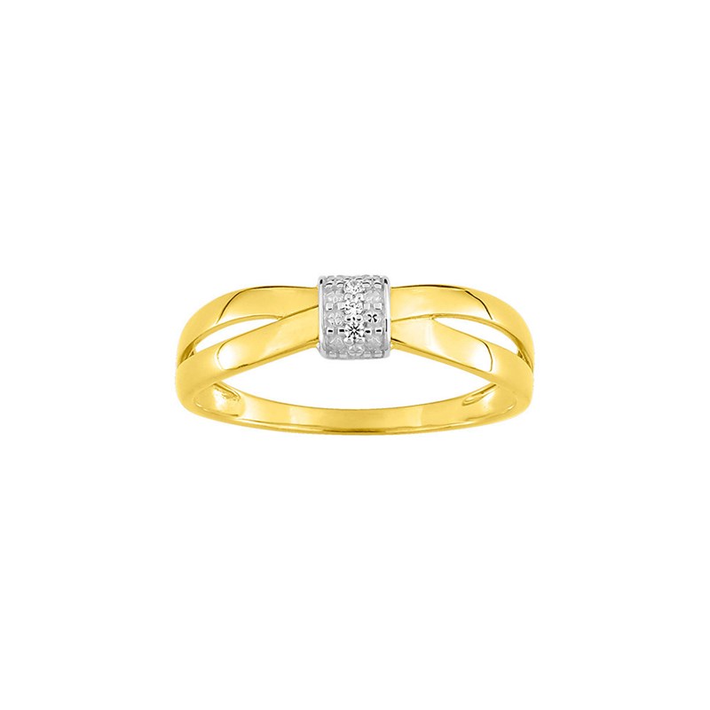 Bague Femme - Or 9 Carats - Diamant 0,02 Carats