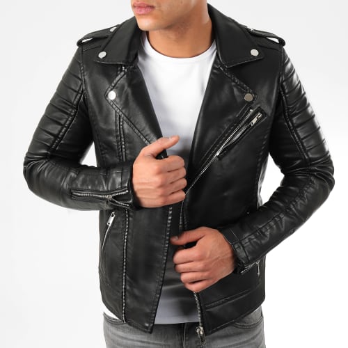 Veste Biker 79717 Noir Argenté