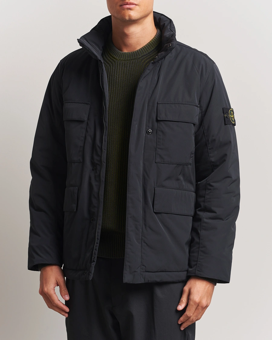 Stone Island Micro Twill Padded Field Jacket Black