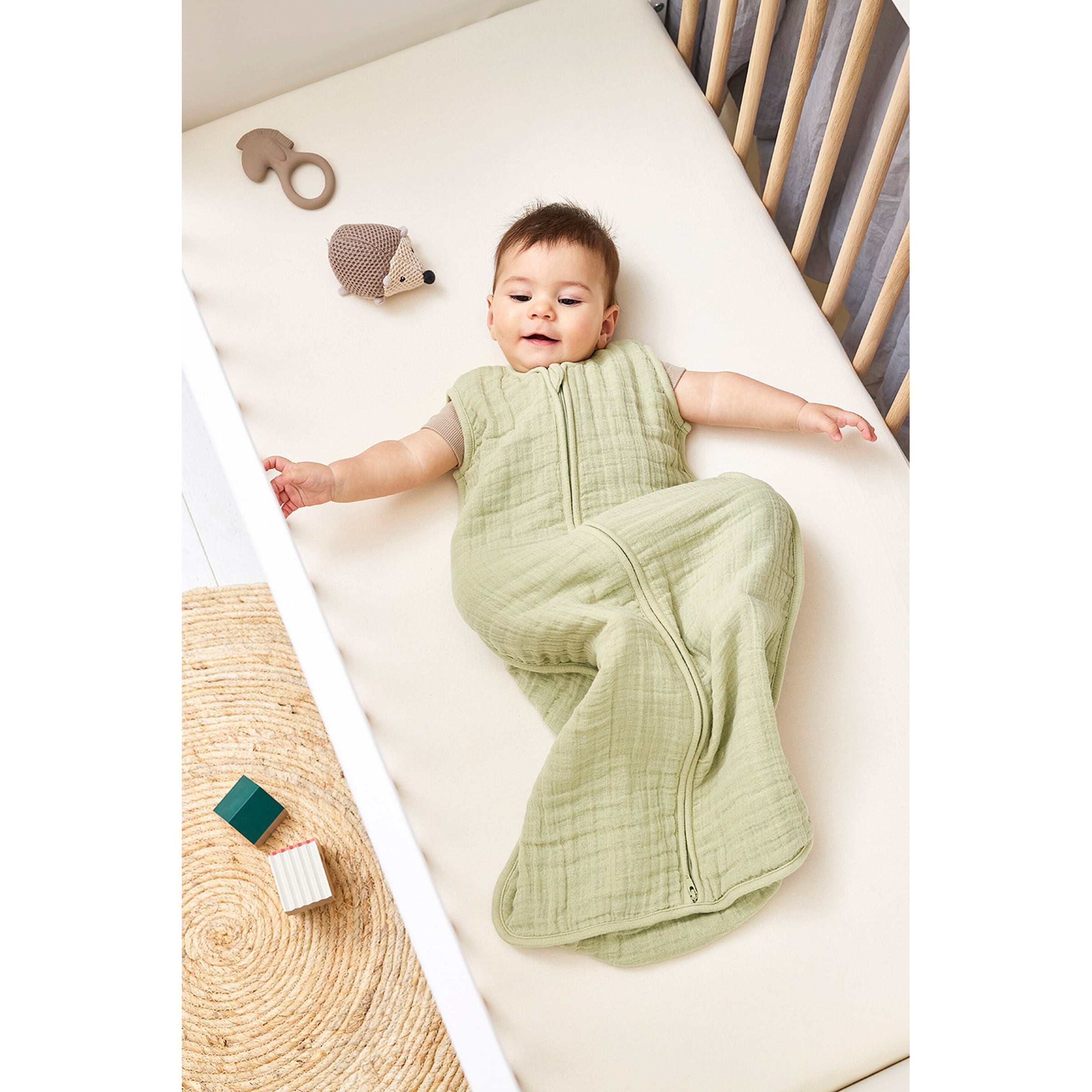 Meyco Baby Sommerschlafsack Mull 0.5 TOG Soft Olive