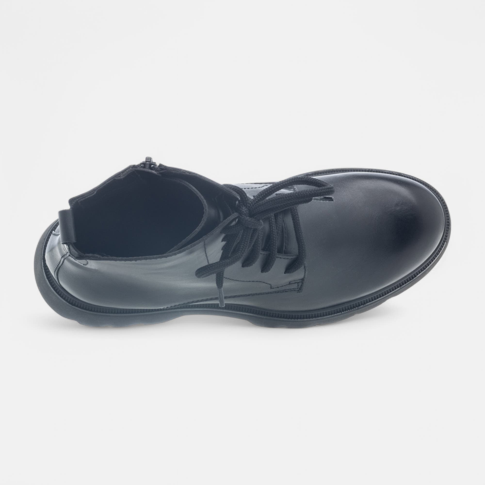 Bottines à lacets Femme en cuir noir