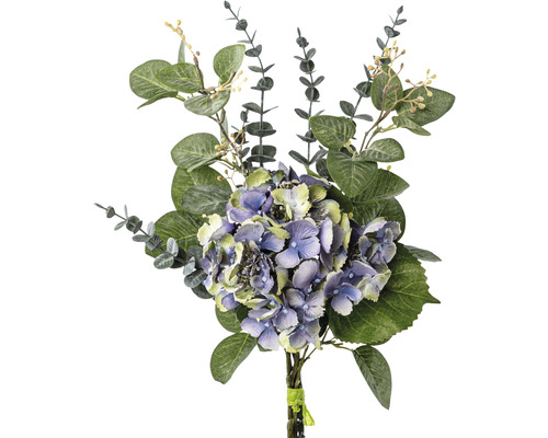 Kunsthortensiaboeketplant Ø 19 cm Hoogte: 56 cm Paars