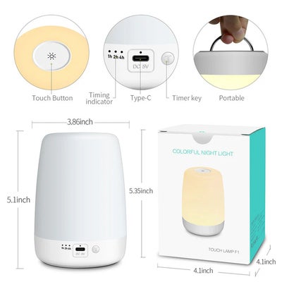 Lippa Colorful Touch Nattlampe Timer, Hvit