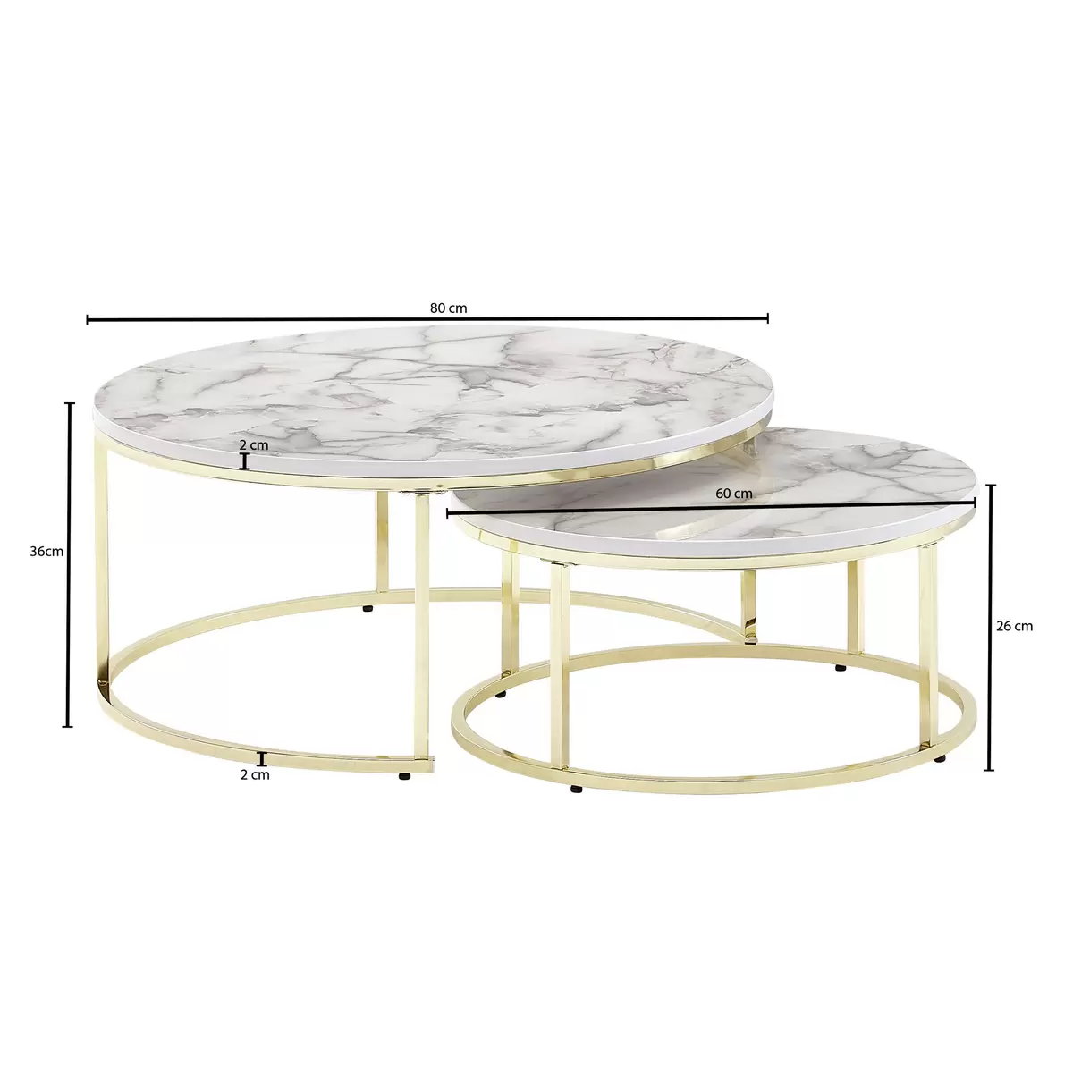 Couchtisch 2er Set Paros weiss