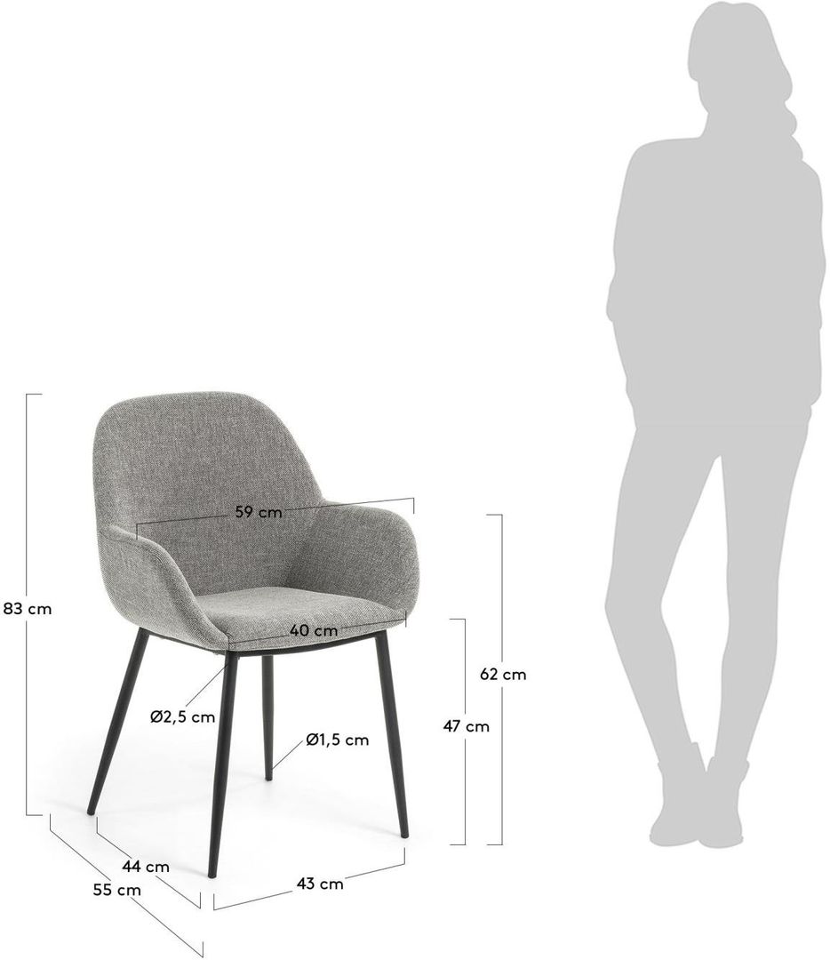 Kave Home   Konna Staal Eetkamerstoel