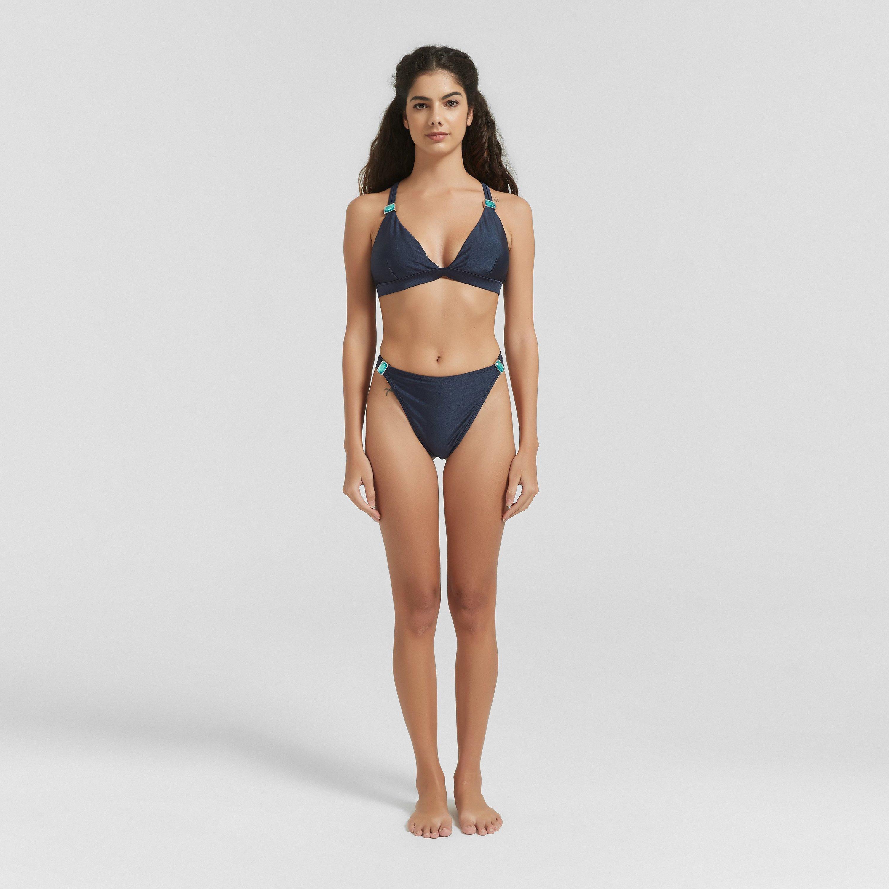 Be You BY Embellished Strap Bikini Bottom