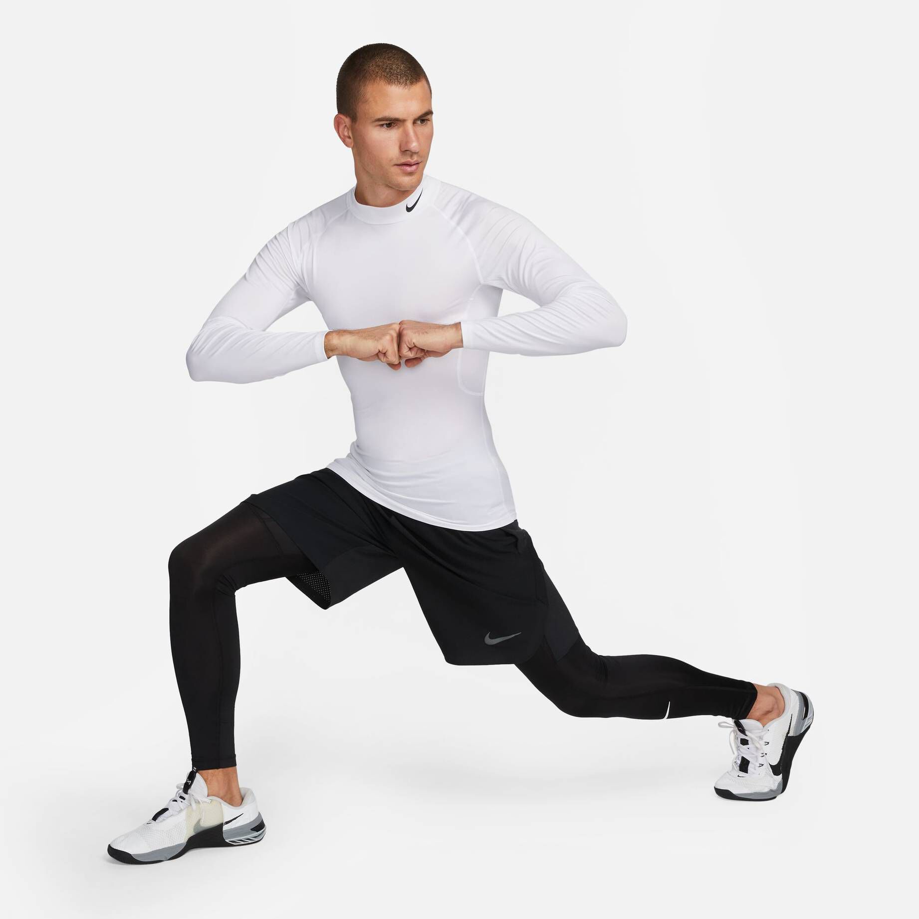 Nike| Herren Funktionsunterhemd PRO DRI-FIT TIGHT LS MOCK Langarm