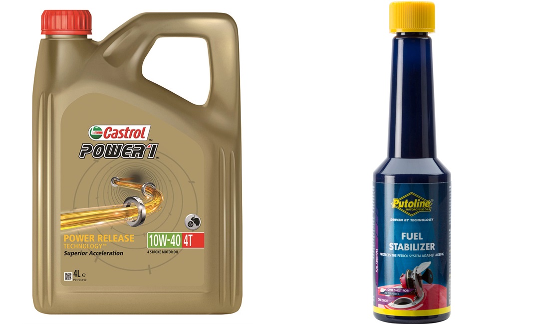 MC opbevaringskit Castrol Power1 10W-40 4L + Putoline Fuel Stabilizer