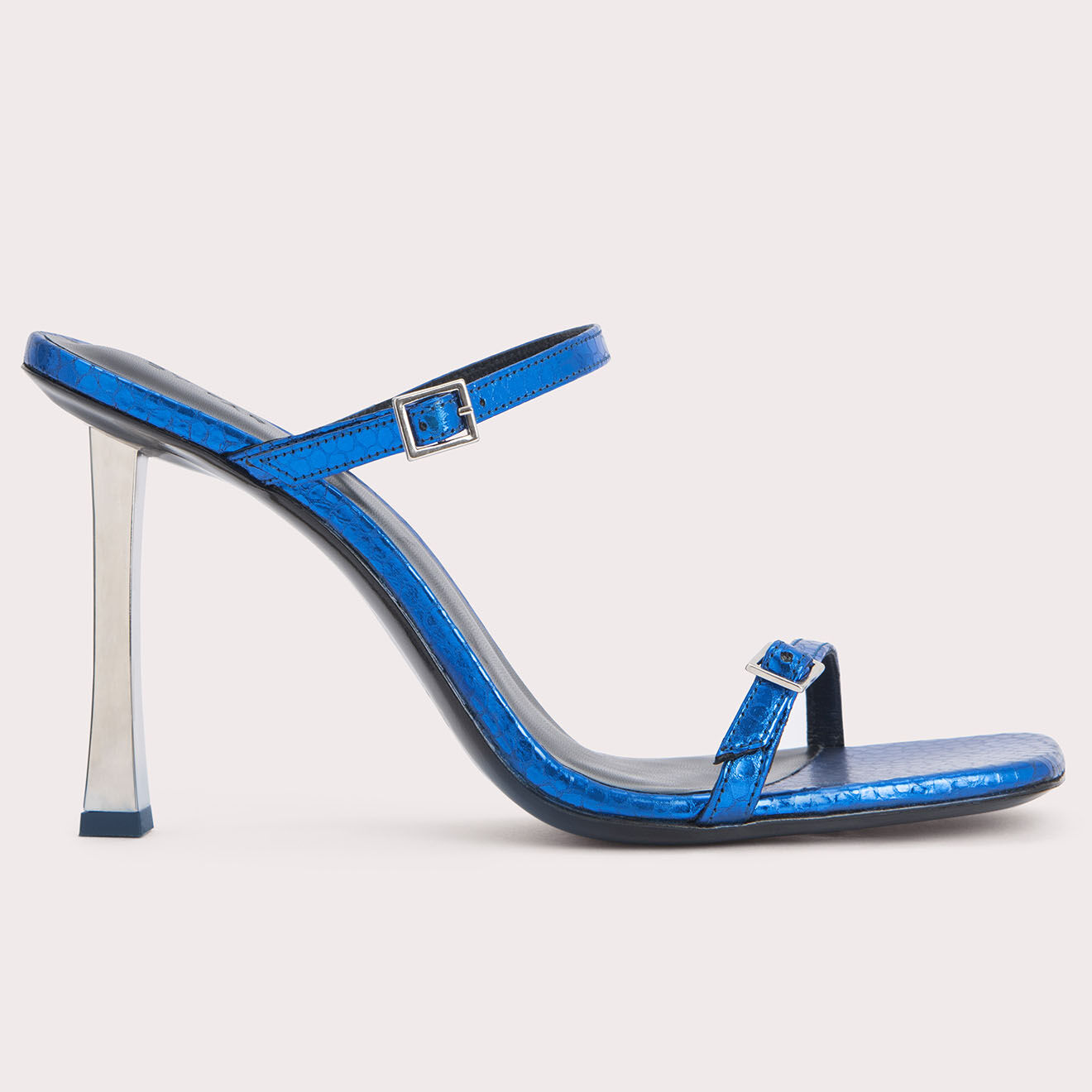 By Far Mules en Cuir Flick bleues - Talon 9 cm