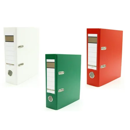 Livepac Office Ordner DIN A5, quer, 75 mm breit, 3 Stück je 1x in weiß, grün und rot