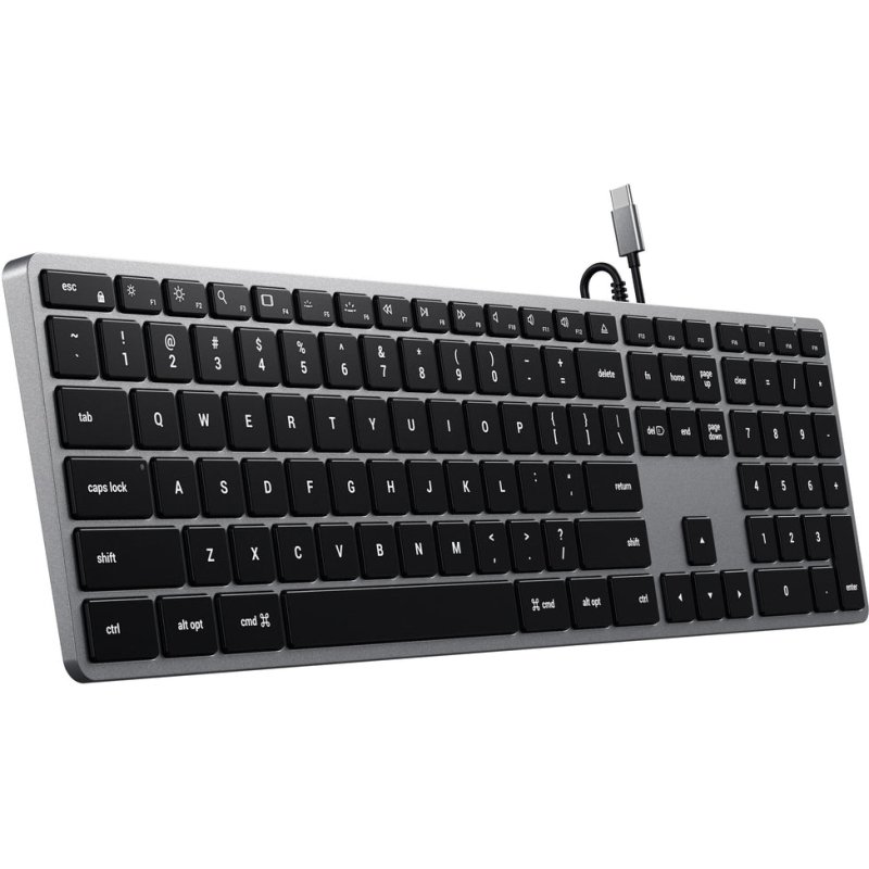 Satechi Slim W3 clavier Universel USB AZERTY Français Aluminium, Noir