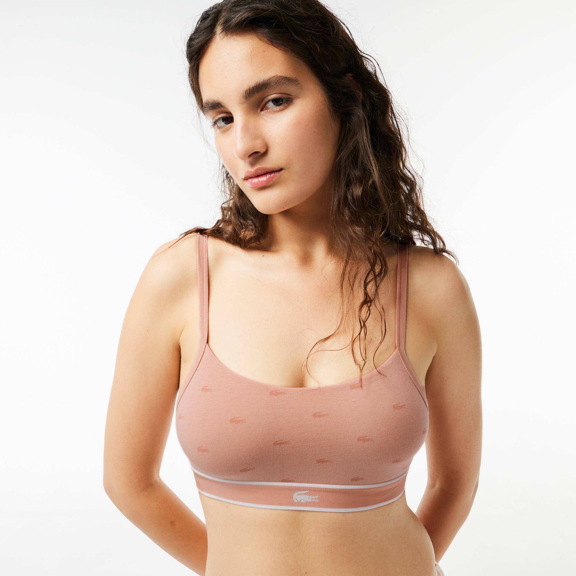Bandeau-Bralette mit Mini Croc Bralettes - Rosa - Lacoste - Damen