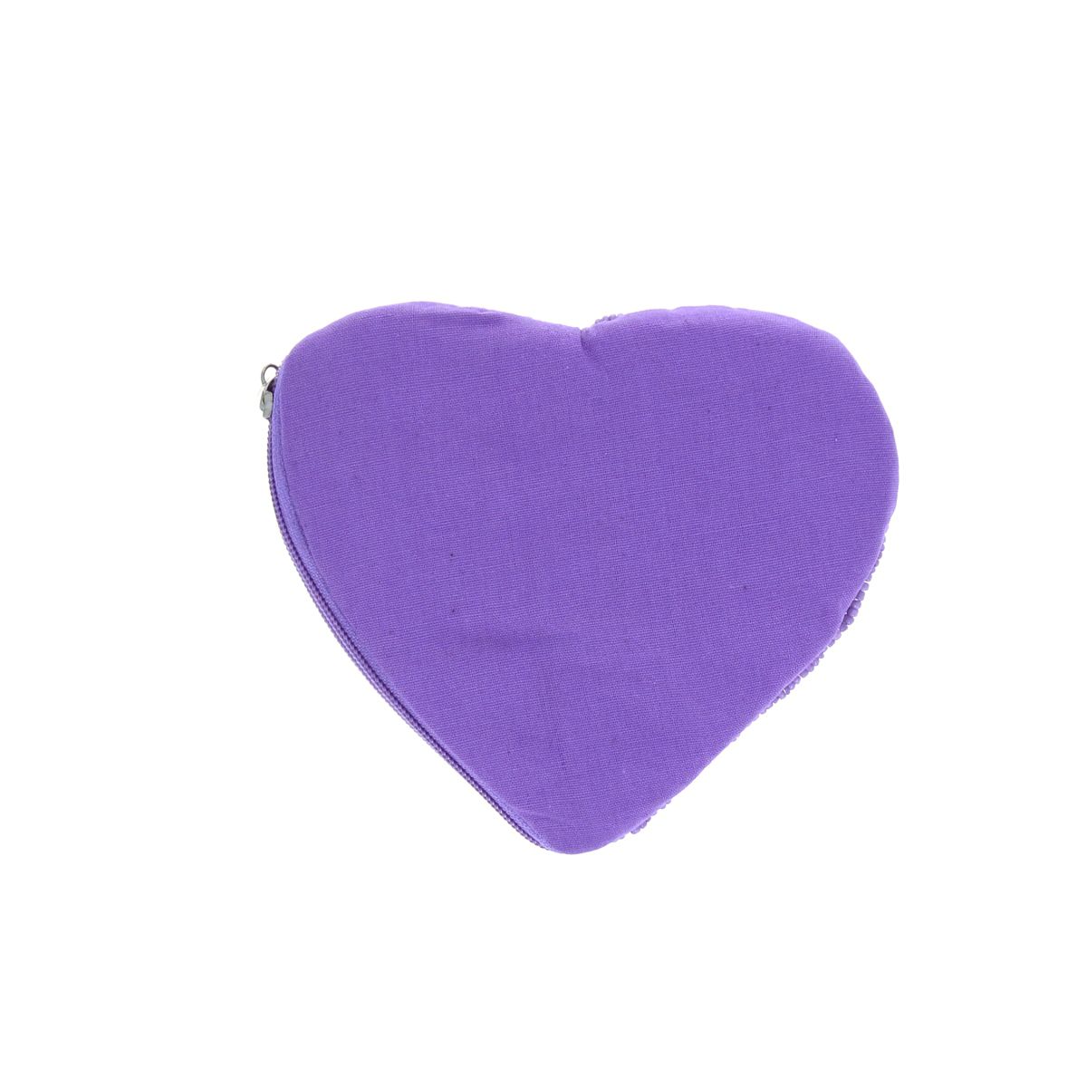 Porte-monnaie cœur lilas et blanc mom Pondie Chérie