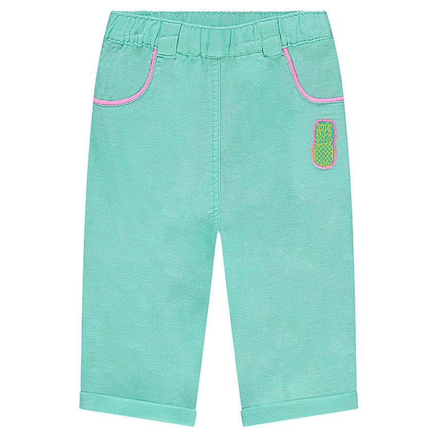 Sarouel en coton uni - Vert