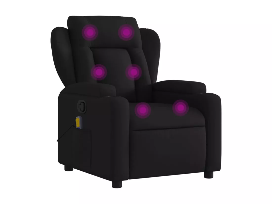 Fauteuil massant inclinable Noir Tissu