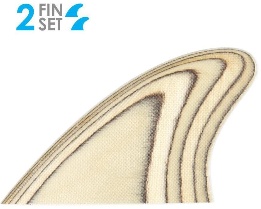True Ames Fins Twin - Glass On - Hobie Fish Keel - Marine Plywood Clear