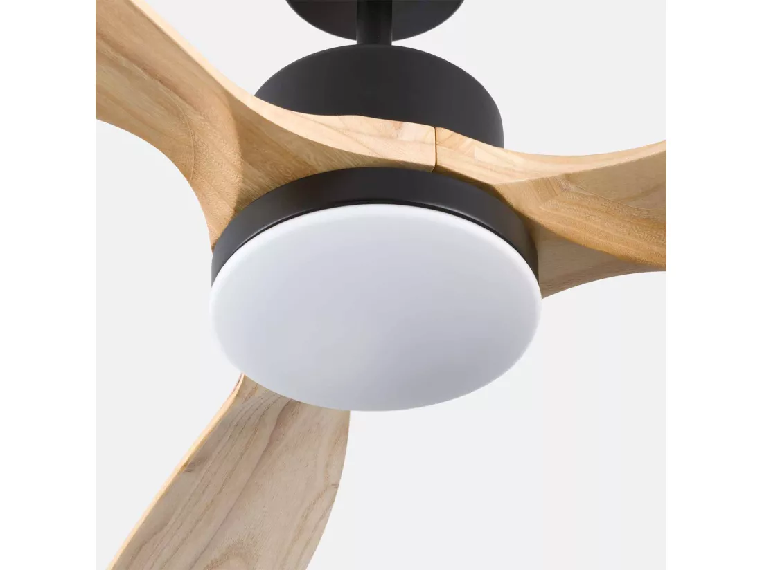 Ventilateur de Plafond avec Lumière 3 Pales 56 W 6 Vitesses New York Noir Thinia Home