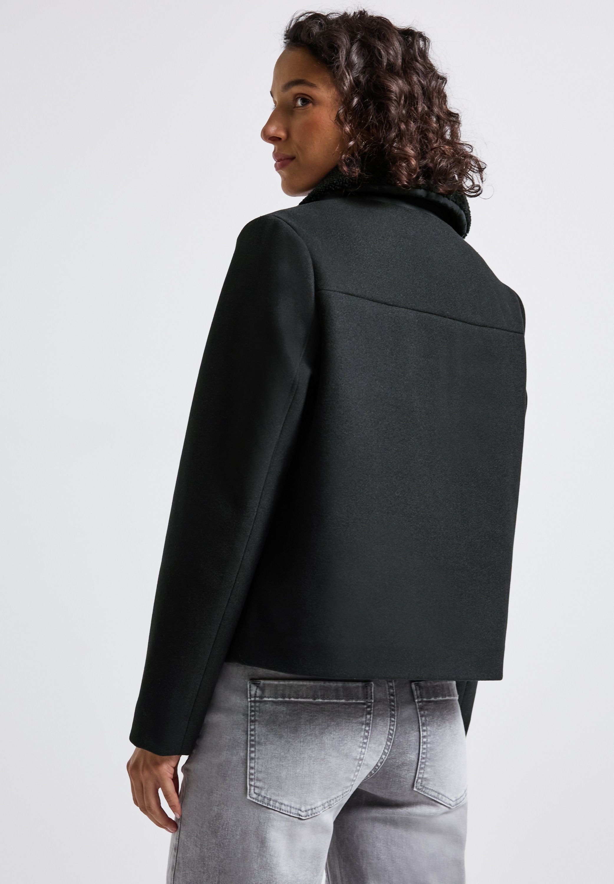STREET ONE Kurzjacke ohne Kapuze Abnehmbarer Kragenbesatz