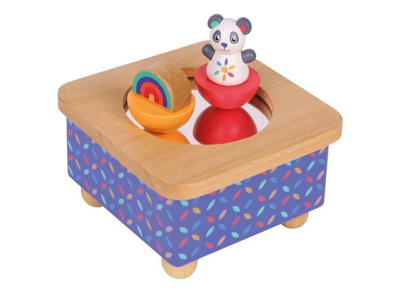 Spielba Holzspielwaren Musikspieldose Panda Musikdose zum Aufziehen