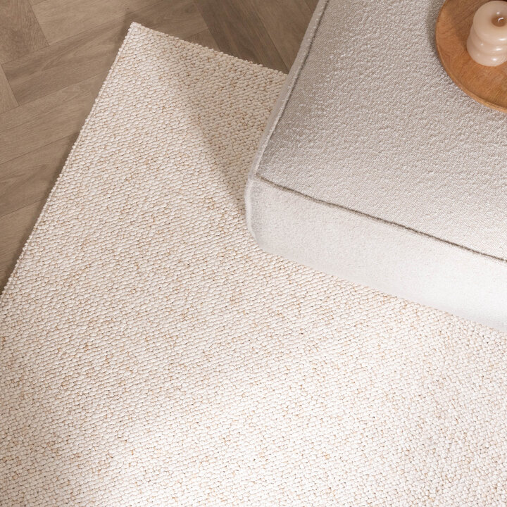 Wasbaar wollen vloerkleed - Bruno Creme/Wit