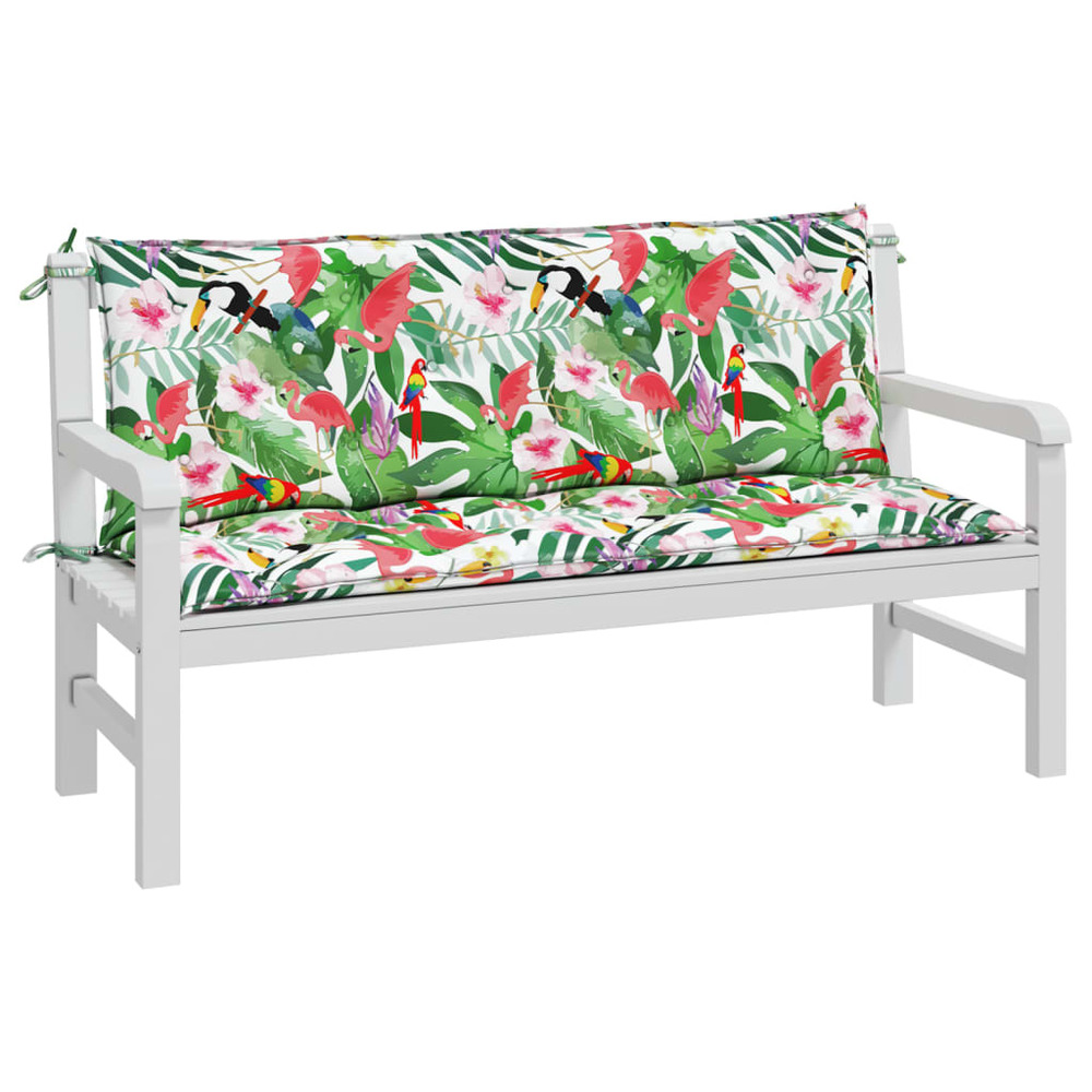 Coussins de banc de jardin lot de 2 multicolore 150x50x7 cm