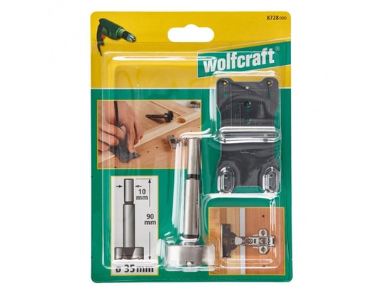 WOLFCRAFT - Coffret embouts de fraisage Kit avec gabarit et fraise diam.35 mm