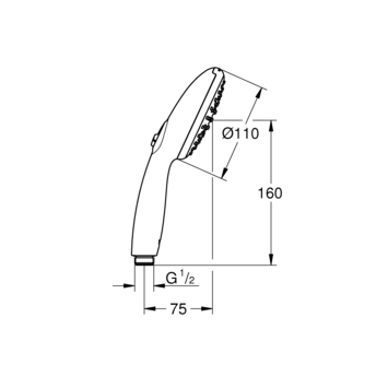 Grohe douchekop Quickfix Vitalio Start handdouche waterbesparend 2 standen ø 10 cm zwart