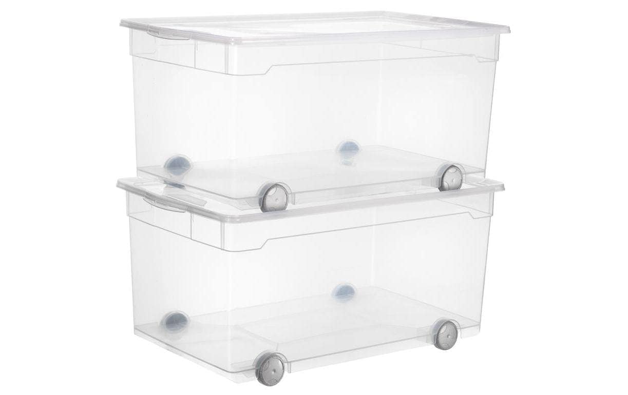 ROTHO Aufbewahrungsbox »Clearbox mit Rollen 63 Liter«
