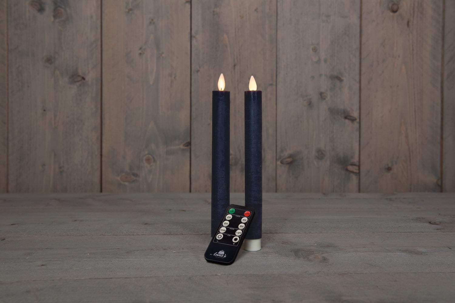 Anna's Collection LED dinerkaars blauw D 2 H 23 cm 2 stuks