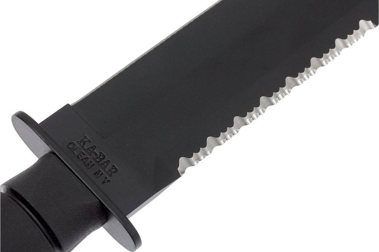 KA-BAR Big Brother 2211 deels gekarteld, Kraton, lederen foedraal