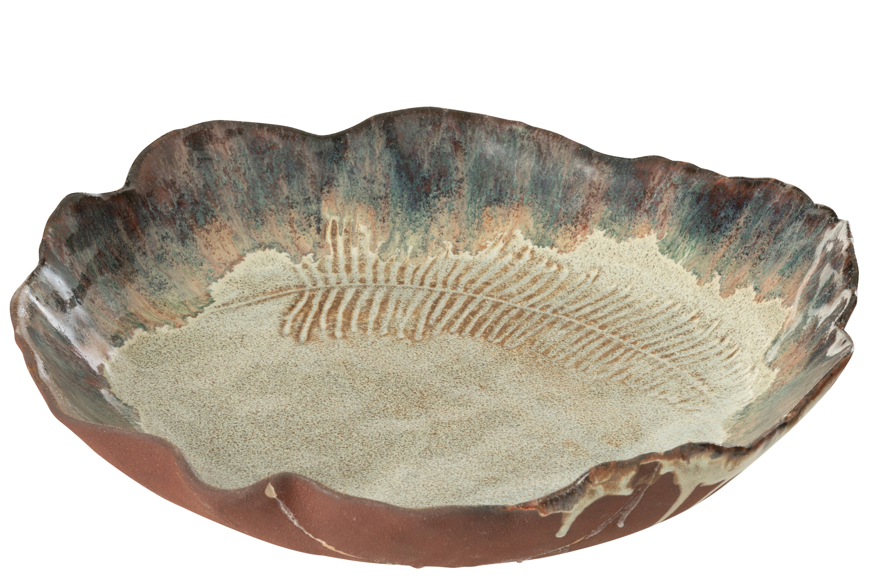 J-Line plateau Decoratief Naga - keramiek - roest|bruin - la