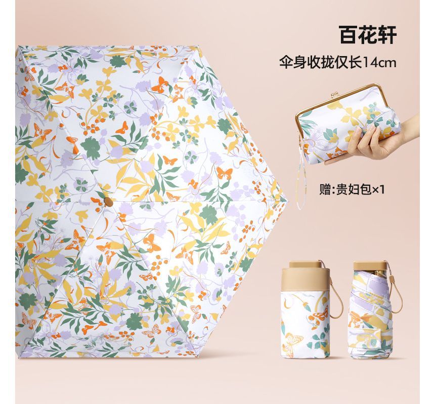Fenmo - Compacte paraplu met bloemenprint