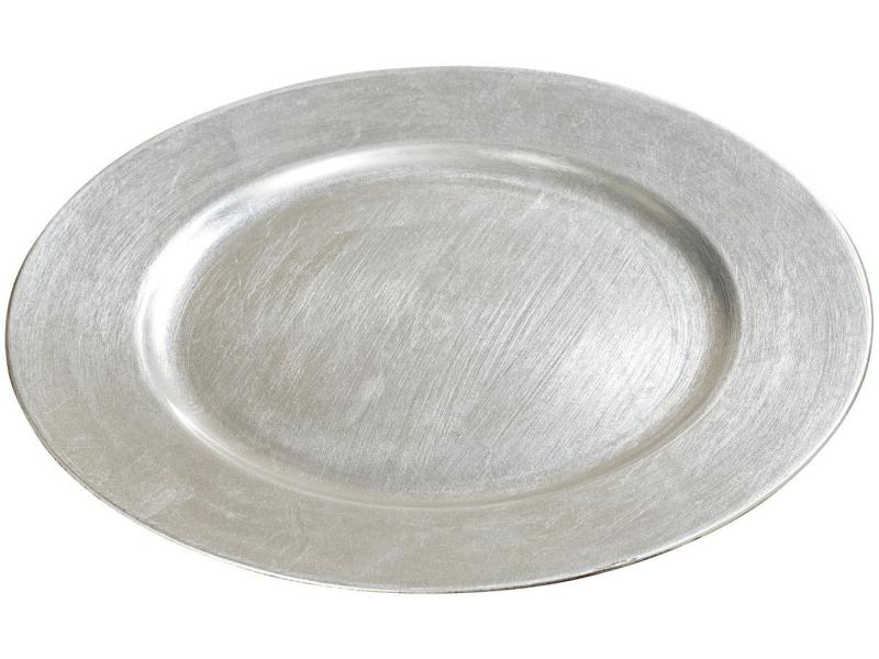Boltze Weihnachtsteller Base 33 cm, Silber Silberner Dekoteller