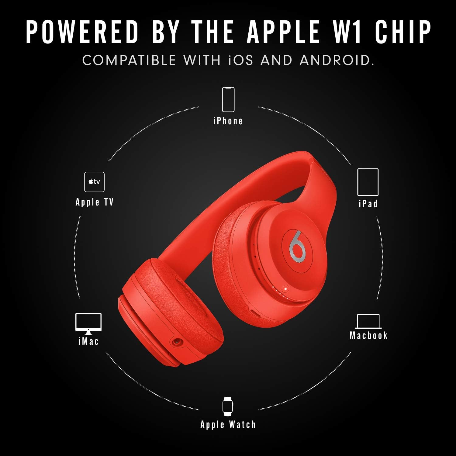 SOLO3 Wireless Bluetooth Kopfhörer On-Ear Headset mit Pure ANC (MX472ZM/A) - Rot