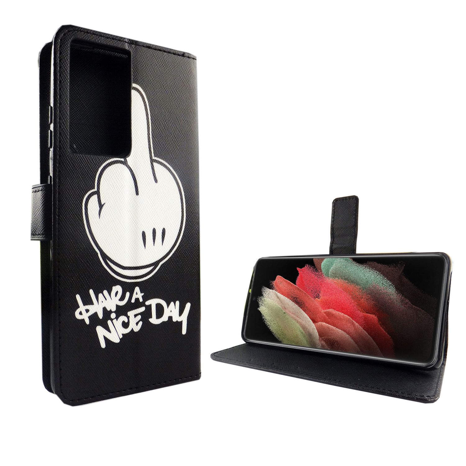Hülle Handy Schutz für Samsung Galaxy S21 Ultra Case Cover Tasche Wallet Etui