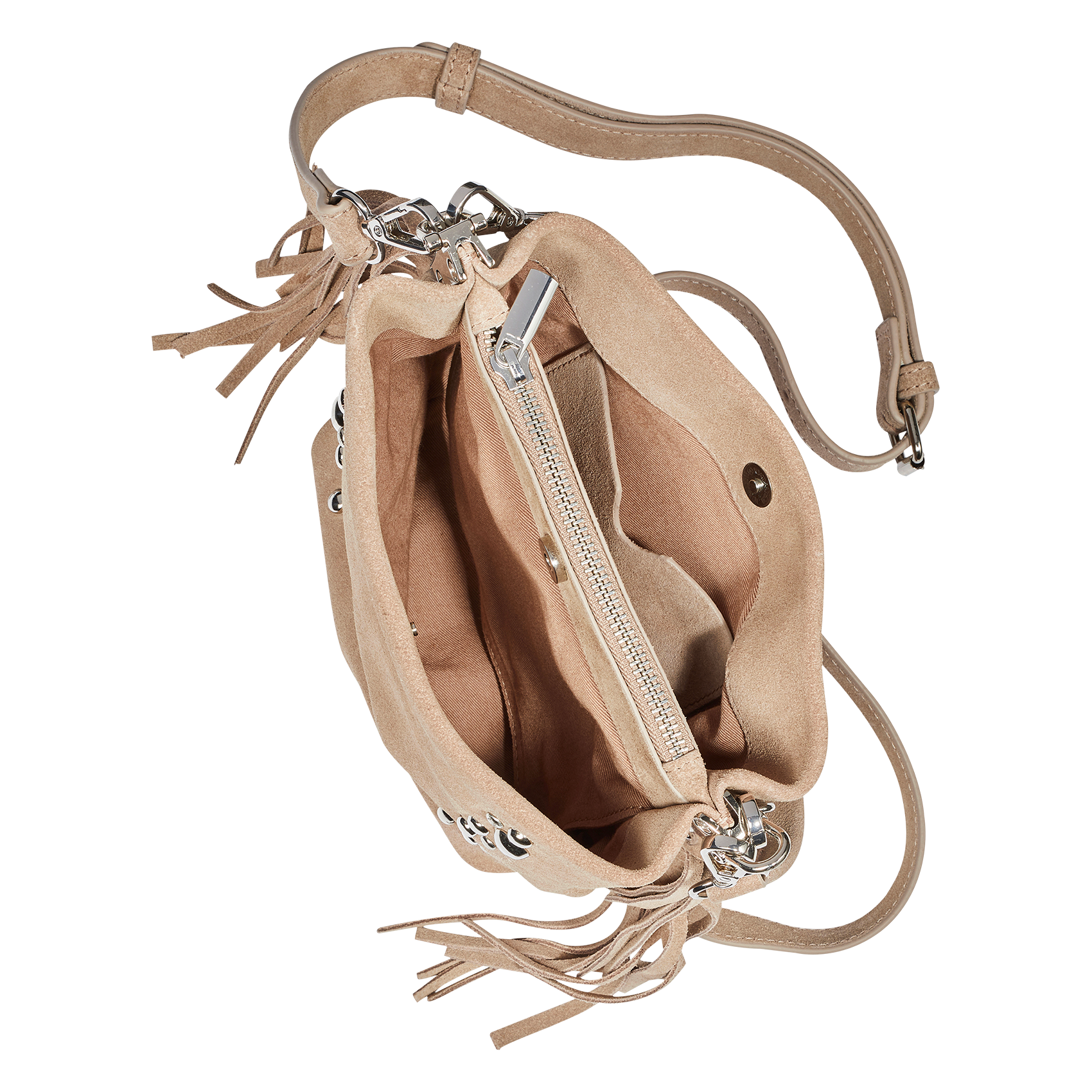 AURELIA - Sac seau en cuir velours | Marron