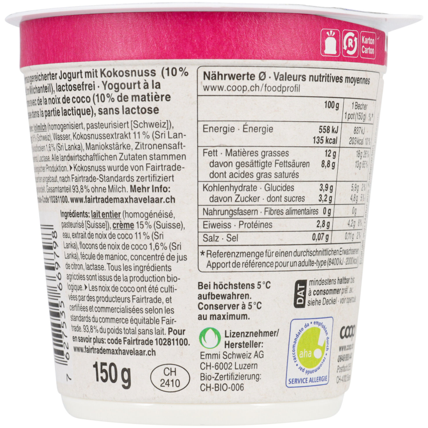 Naturaplan Bio Joghurt à la Grecque Kokos 2x150g