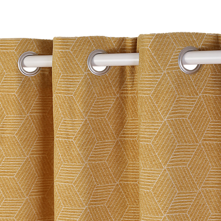Rideau occultant polyester Opale l.140 x H.260 cm jaune
