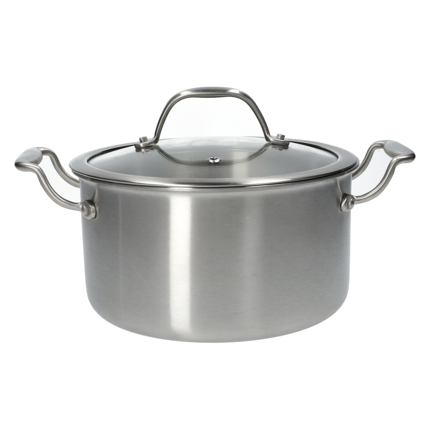 Kookpan met glazen deksel, 3-laags, rvs, Ø20 cm