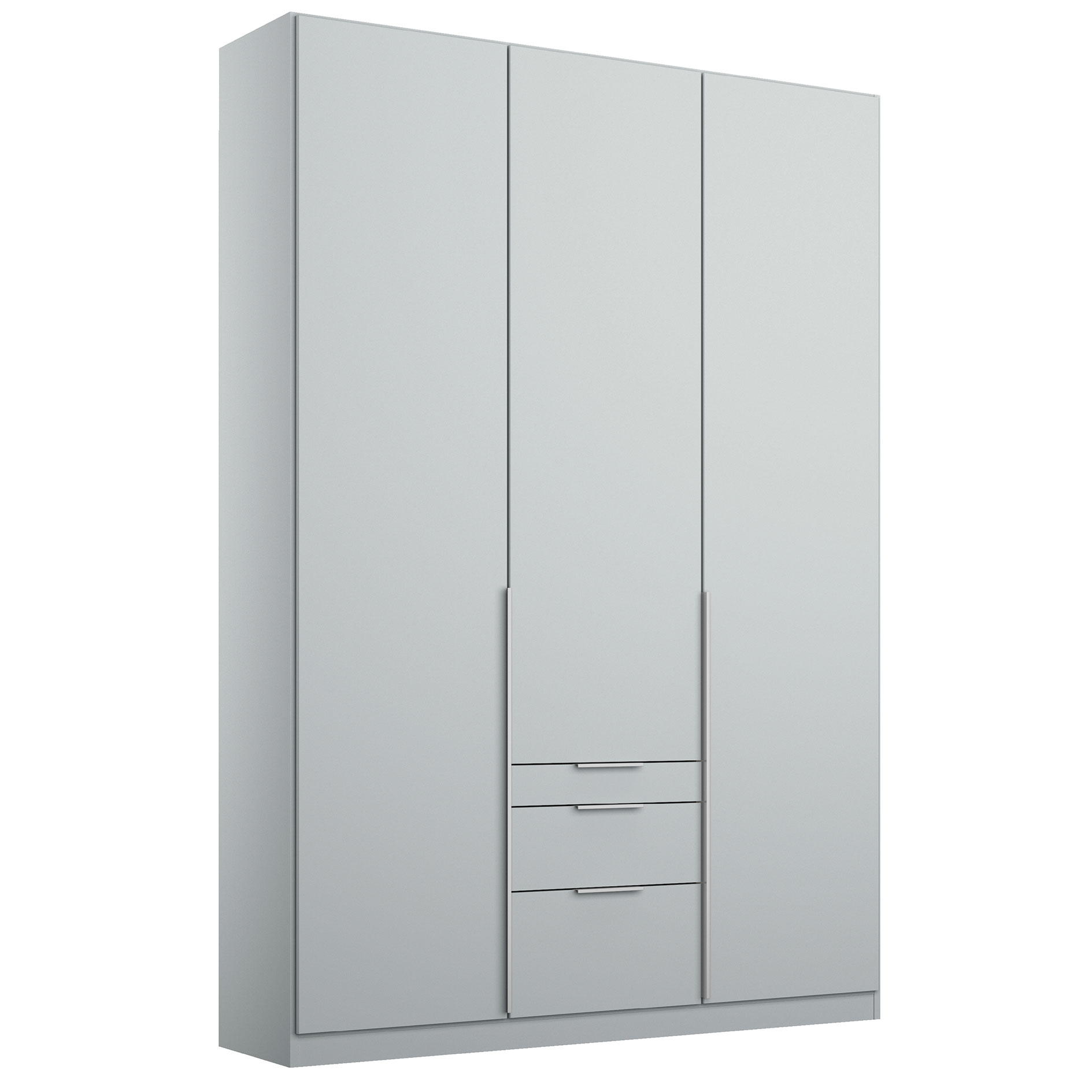 Drehtürenschrank - seidengrau - 3-türig - 3 Schubkästen - 136x229 cm