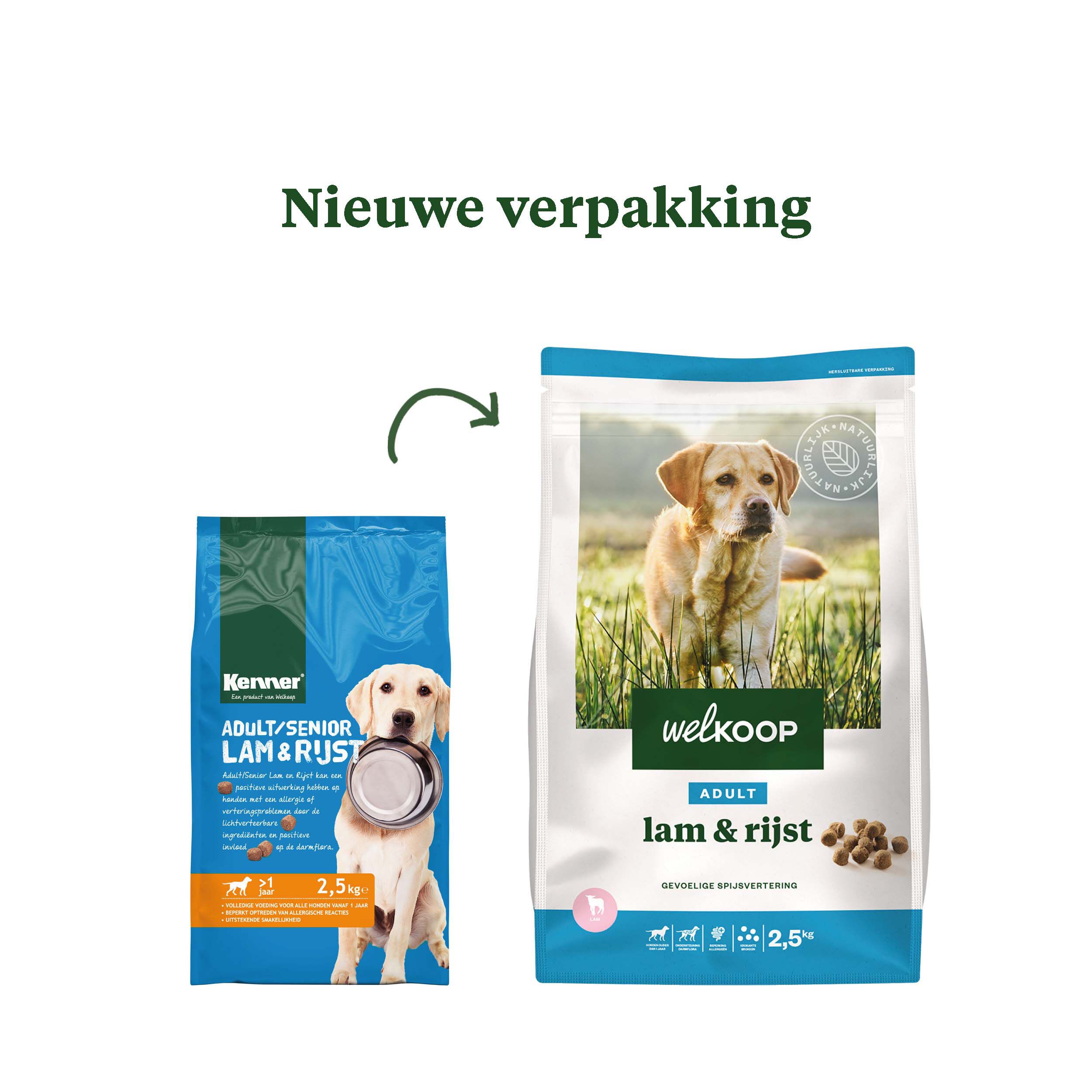 Welkoop Adult Krokante brokken - Hondenvoer - 2.5 Kilogram - Lam & rijst