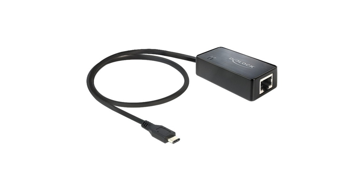 DeLOCKUSB-C - Gigabit LAN adapter  (Zwart)