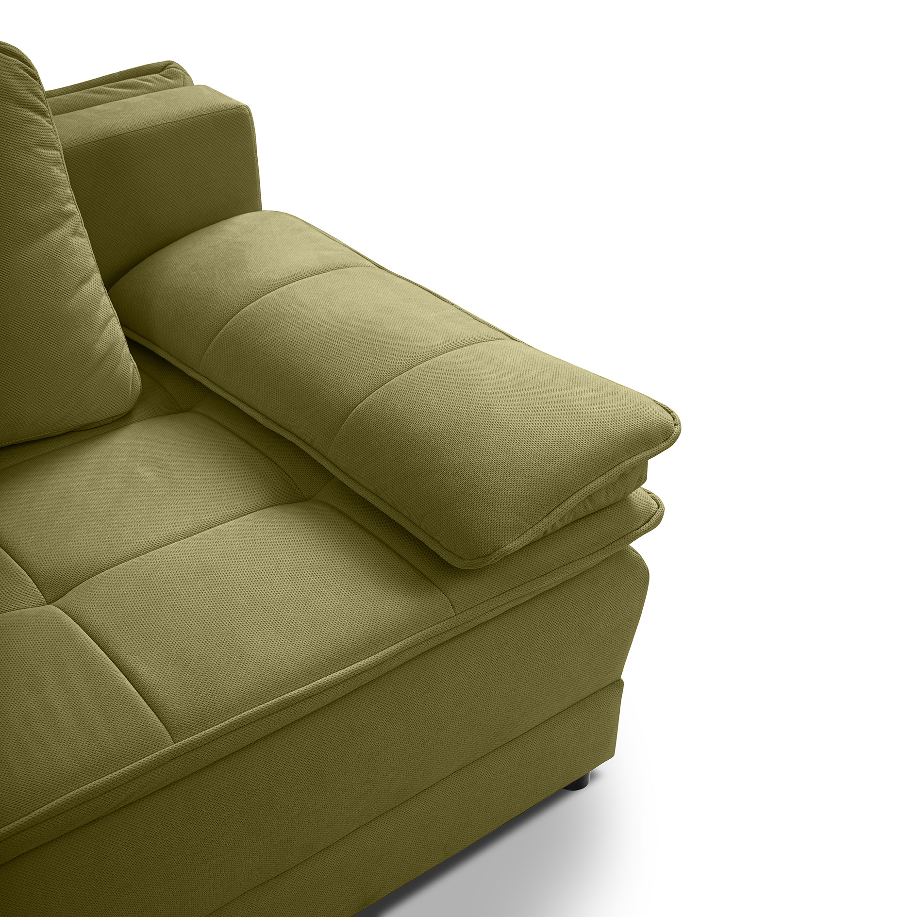 Schlafsofa - olive - Velvet - Liegefunktion und Staukasten