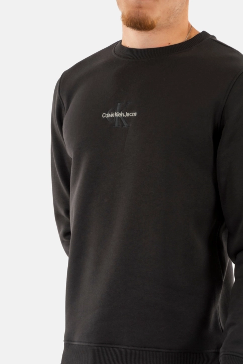 Sweat calvin klein jeans monologo crew 0gm black