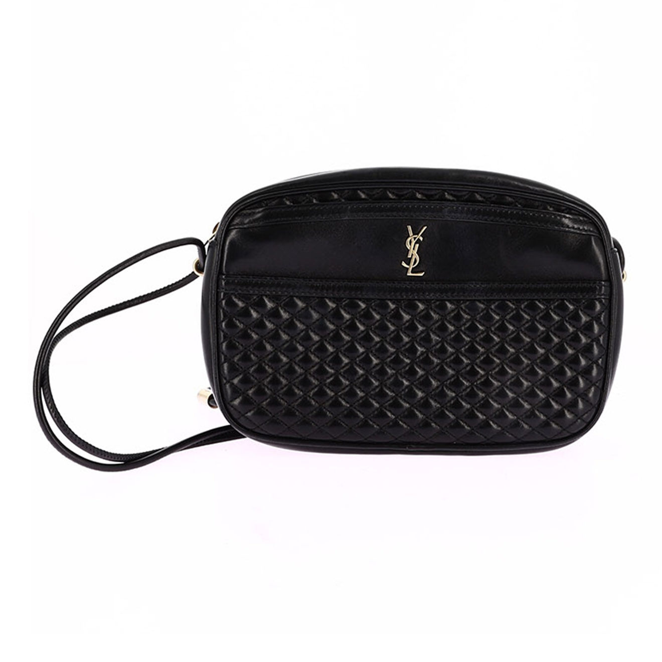 Saint Laurent Sac bandoulière Caméra en Cuir d'Agneau noir - Très bon état - L.21 cm