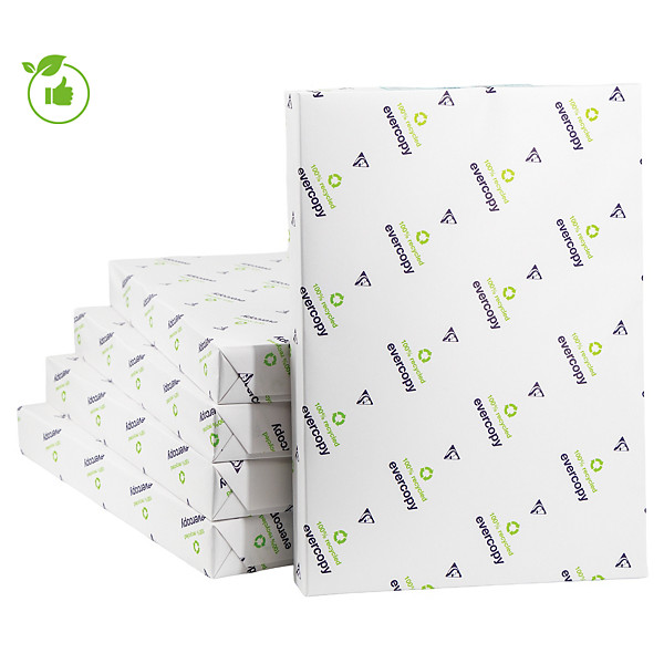 Papier blanc recyclé Evercopy Premium A3 80g, 5 ramettes de 500 feuilles