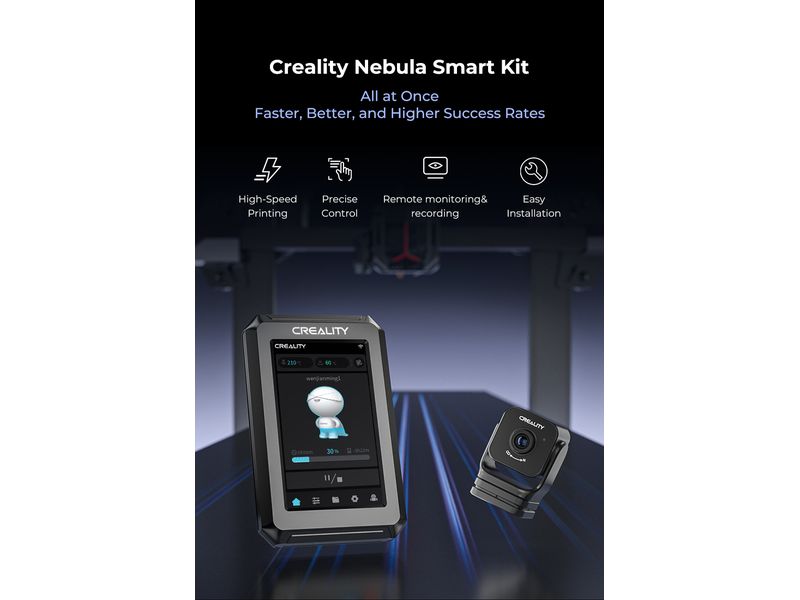 Creality Smartkit – Nebula Kamera und Pad Zubehör für Creality 3D-Drucker mit UBS Cam, Nachtsicht, Zeitraffer und OSPad 4.3i